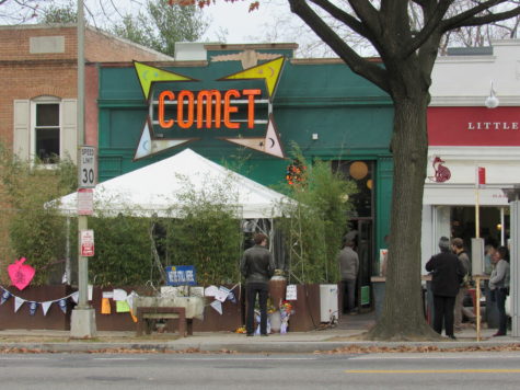 An exterior photo of Comet Pizza, the so called axis of the pizza gate conspiracy theories.