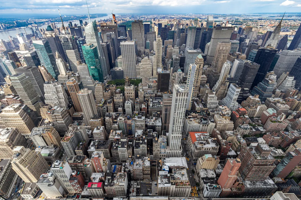 New York City is one of the densest cities in the United States and ranks second in the world for most skyscrapers.
