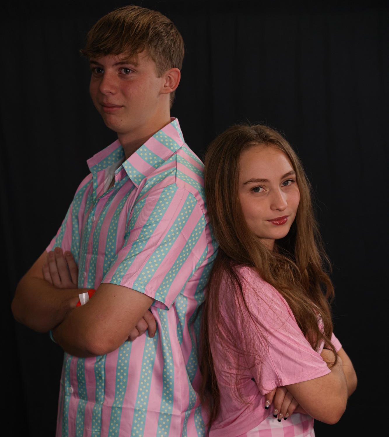 Brandon Greaver and Brianna Eshliman, 10th grade, dressed up as Ken and Barbie for the themed day. 