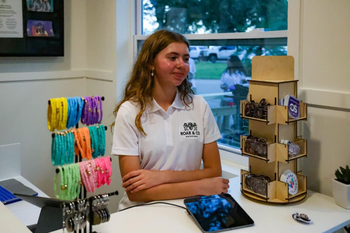 Helping families, Emma Febres, 11th grade, has been an integral part of getting the new shop up and running. 