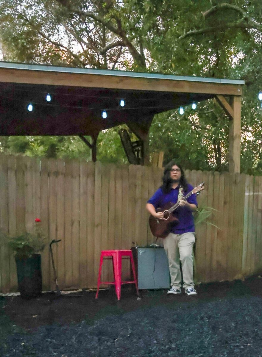 At the ribbon cutting ceremony, there was music to set the mood, played by Nico Wilhelm, 11th grade. 