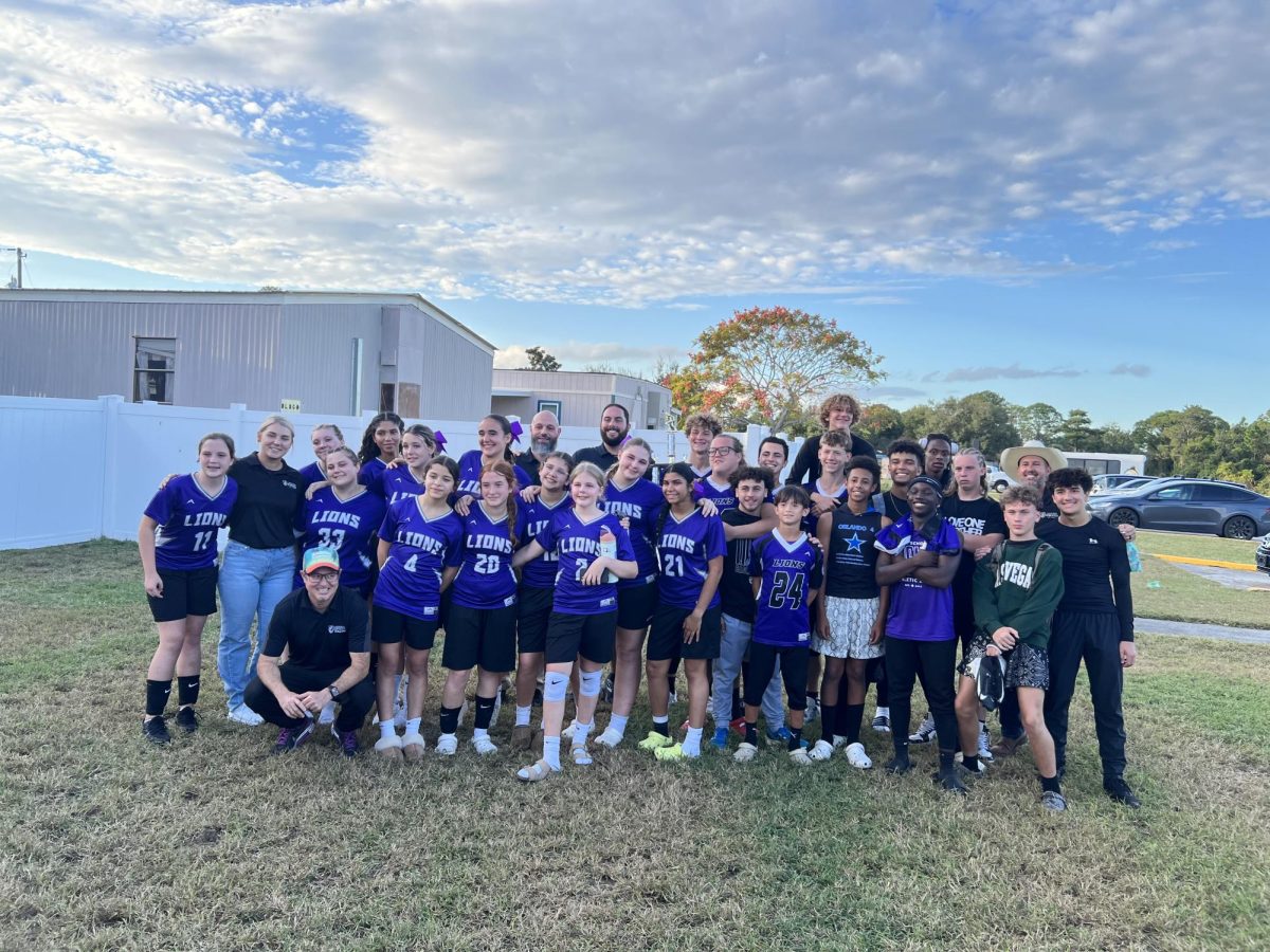 The flag football and volleyball players and coaches pose after a busy weekend at the state competition for The Sunshine Christian League. Volleyball earned 3rd in the stage and football earned 2nd. 