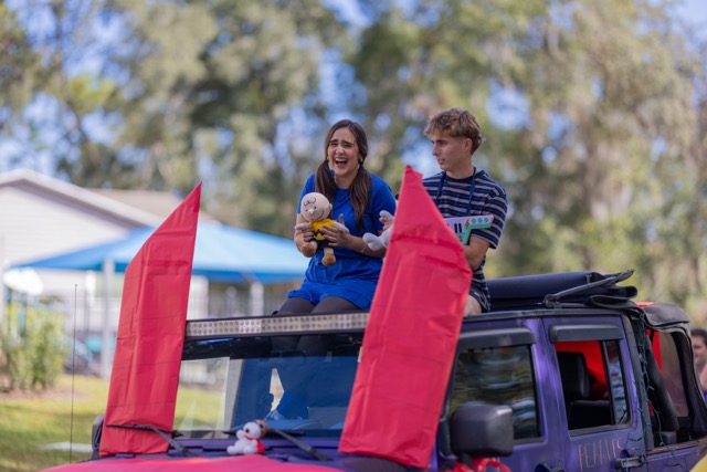 Avery Stepan and Wyatt Bonos in the hoco parade. 